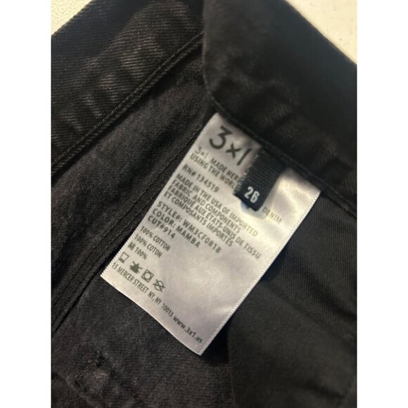 3 X 1 Straight Fringe Crop Black Jeans Revolve Size 26 - Picture 9 of 9